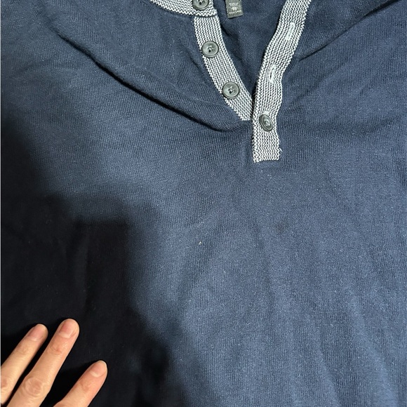 Express Navy Button-Up Henley Size XL - Picture 3 of 3